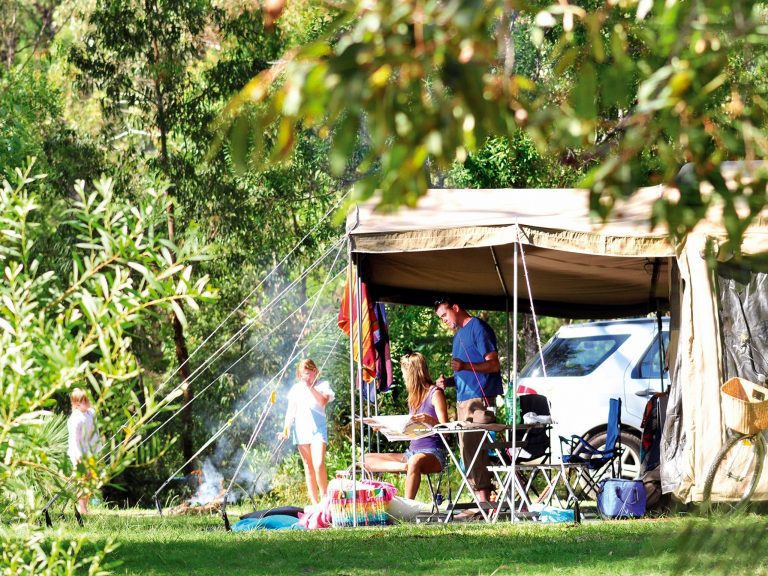 Camping at its best by the beach at Minnie Water Holiday Park