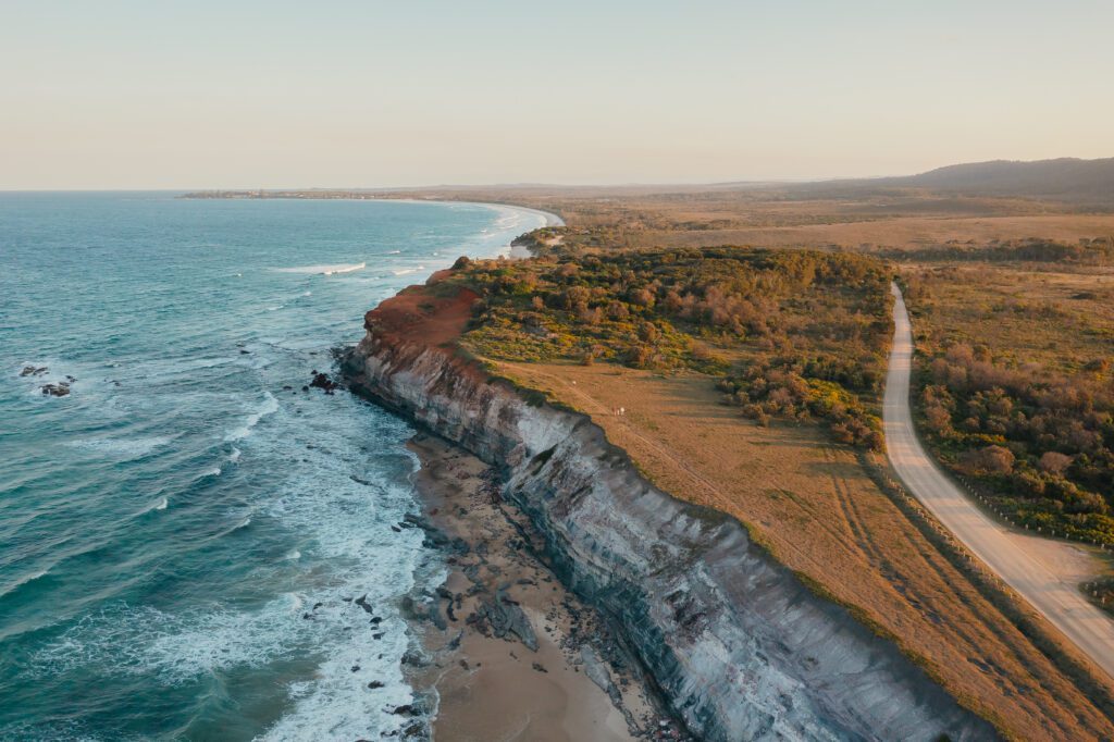 Drone image of coastline